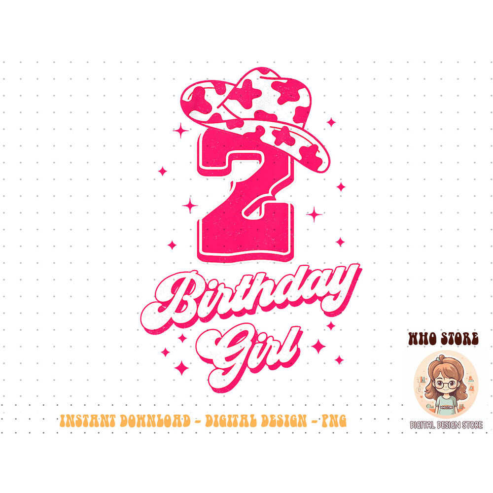 Kids 2nd Birthday Outfit Girl 2 Year Old Rodeo Western Cowgirl T-Shirt copy.jpg