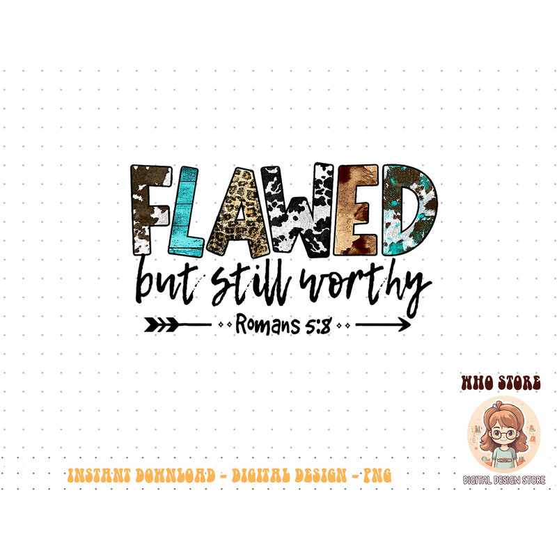 Leopard Flawed But Still Worthy Cowhide Christian Western T-Shirt copy.jpg