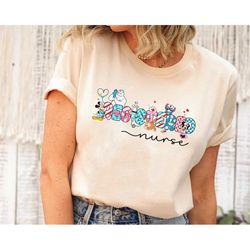 disney mickey minnie nana dog baymax registered nurse shirt / disney nurse characters t-shirt / disney gift for nurse /