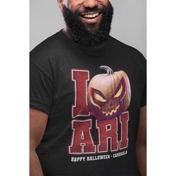 arizona football happy halloween (i heart tee) cardinals shirt with a twist. two styles to choose new tee look or worn d