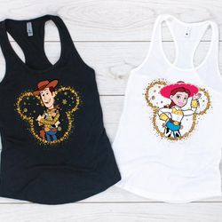 toy story tank top, woody jessie shirt, toy story friends, toy story character shirt, disney world tank, toy story famil