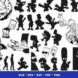 the simpsons bundle svg,1000 files the simpsons svg eps png, for cricut, silhouette