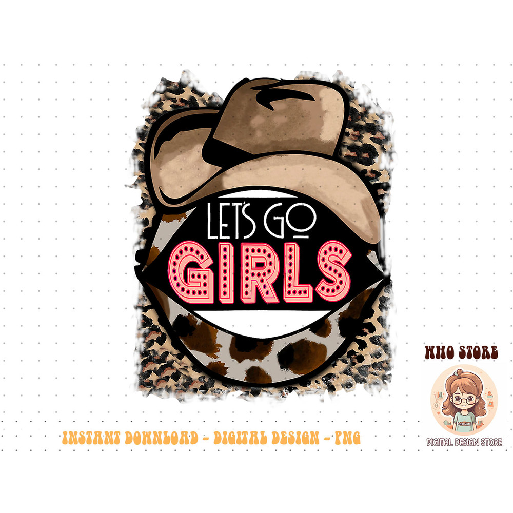 Retro Leopard Cowboy Hat Let's Go Girls Western Cowgirls T-Shirt copy.jpg