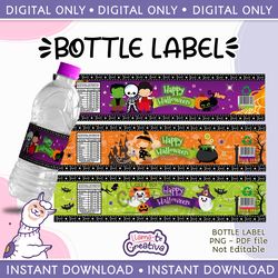 Halloween bottle label, Printable Birthday party, Halloween bottle label Digital printable, instant download, not editab