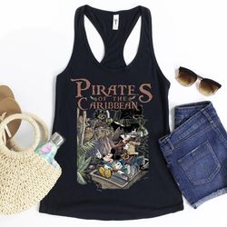 vintage disney tank top, pirates of the caribbean disneyland shirt, pirates of caribbean shirt, mickey caribbean shirt,
