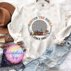 vintage epcot sweatshirt, epcot center hoodie, world traveler sweatshirt, mickey and friends shirt, disney group shirt,