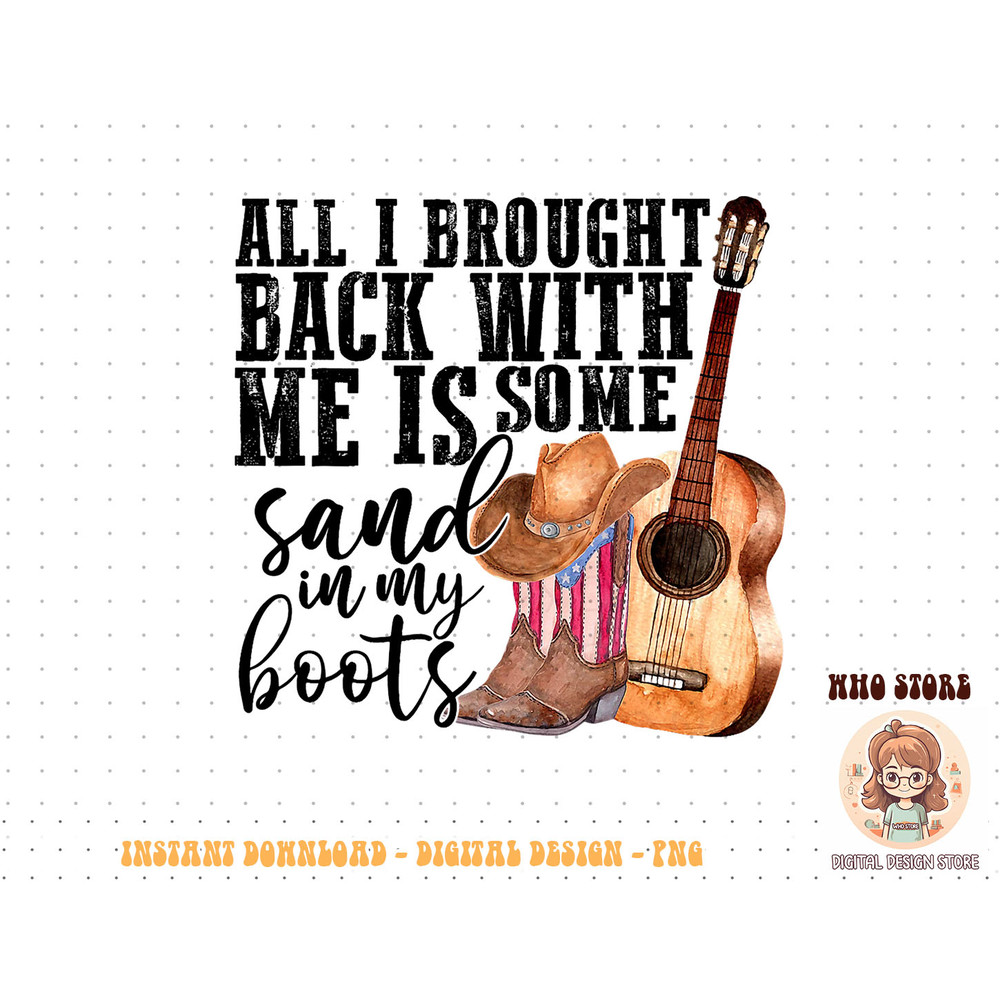 Retro Sand In My Boots Western Cowgirl Cowboy Boots Guitar T-Shirt copy.jpg