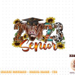 senior 2023 highland cow western graduation gift class 2023 png