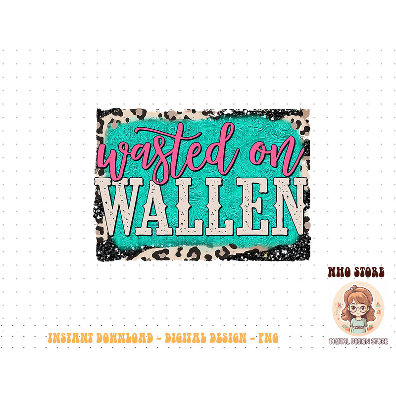 Teal Leopard western cowboy Wasted on Wallen T-Shirt copy.jpg
