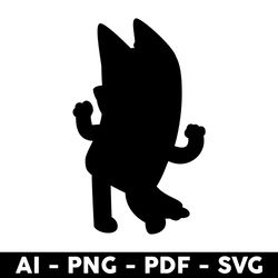 bingo silhouette svg, bingo dog svg, bingo svg, bluey svg, bluey dog svg, dog svg, cartoon svg - digital file