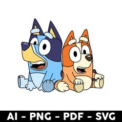 bluey and bingo svg, baby bluey and bingo svg, bingo svg, bluey svg, bluey dog svg, dog svg, cartoon svg - digital file