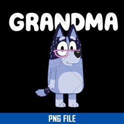 bluey nana grandma png, nana dog png, bluey family png, bluey png digital file