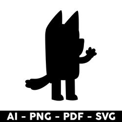 bluey silhouette svg, bluey heeler svg, bluey svg, bluey dog svg, cartoon svg - digital file