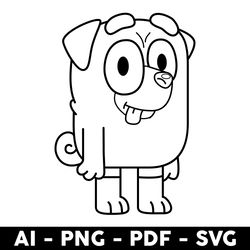 buddy outline svg, buddy svg, buddy bluey friends svg, bluey svg, bluey dog svg, cartoon svg - digital file