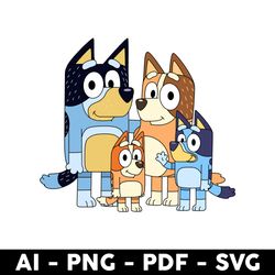 bluey family svg, bluey svg, bluey dog svg, cartoon svg - digital file
