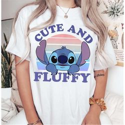 cute and fluffy stitch shirt, disney stitch shirt, cute stitch disney shirt, disney holiday shirt, disney family shirts,