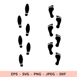 Footprint SVG Step Shoe Print Cricut Footstep DXF