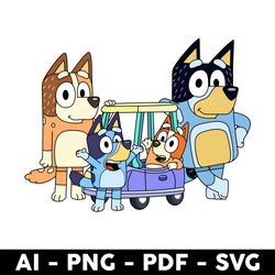bluey family svg, bluey dog family svg, bluey svg, bluey dog svg, dog family svg, cartoon svg - digital file