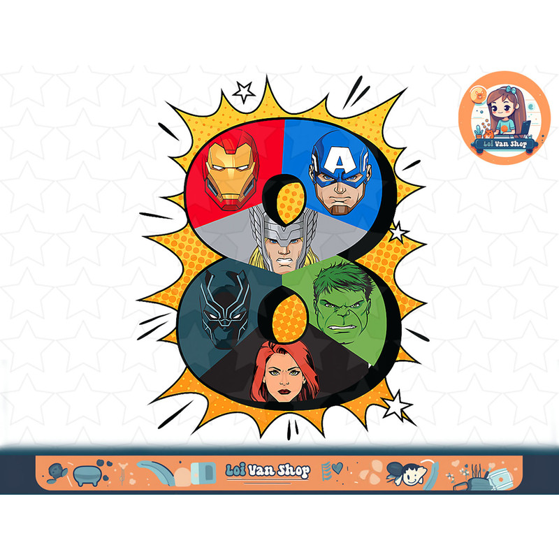 Marvel Avengers Comic Super Heroes 8th Birthday T-Shirt copy.jpg