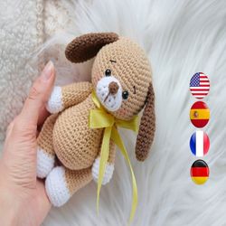 Amigurumi puppy crochet pattern PDF, Dog amigurumi pattern, Crochet pet animals, Easy amigurumi animals pattern