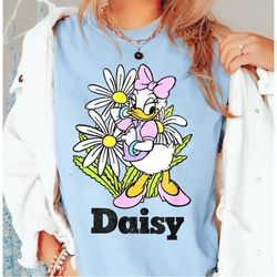 lovely daisy duck with flower shirt, daisy duck disney shirt, disney holiday shirt, disney family shirts, gift idea