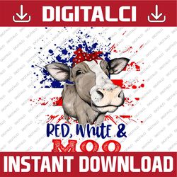 red white moo cow america flag 4th of july patriotic 4th of july, memorial day, american flag, independence day png file