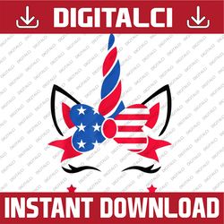 Funny American Flag Unicorn Independence Day 4th Of July, Memorial day, American Flag, Independence Day PNG File Sublima