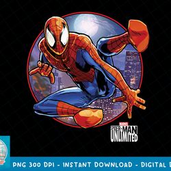 Marvel Spider Man Unlimited City Circle Graphic T-Shirt T-Shirt copy