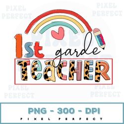first grade teacher png, first grade teacher png, 1st grade teacher circle leopard file sublimation or print for svg, in