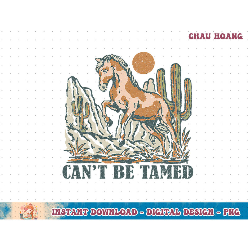 Can't Be Tamed Horse Vintage Sunset Western Country Desert T-Shirt copy.jpg