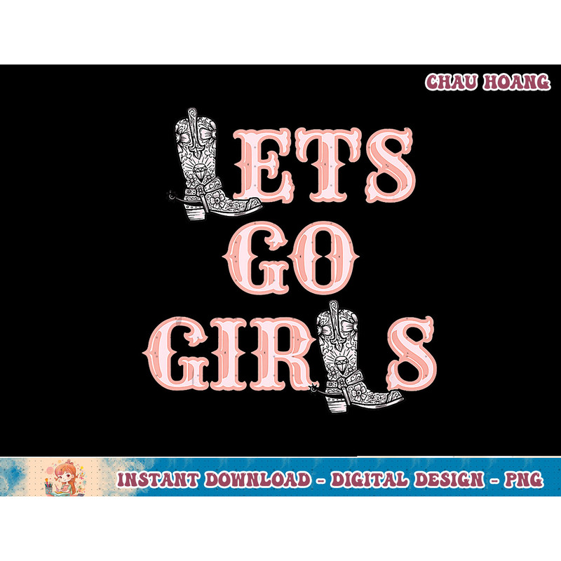 Cool Lets Go Girl Cowgirl Cowboy Boots Western Vintage Rodeo Tank Top copy.jpg