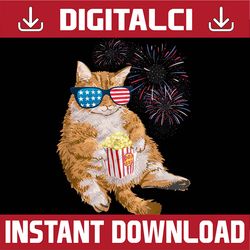 patriotic cat 4th of july usa american flag 4th of july, memorial day, american flag, independence day png file sublimat