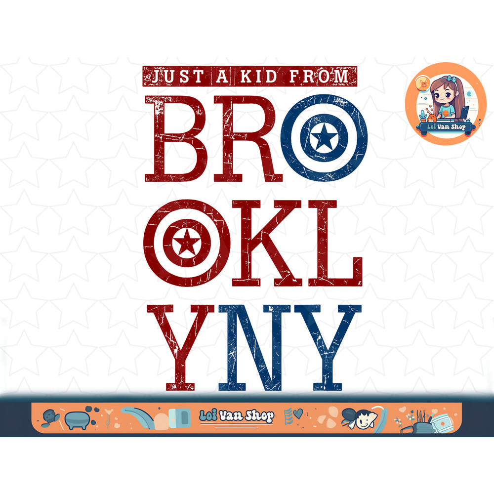 Marvel Captain America Kid From BROOKLYN Stack T-Shirt T-Shirt copy.jpg