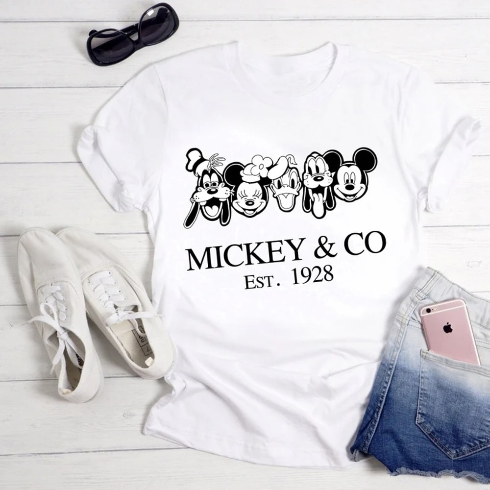 Mickey & Co 1928 Shirt, Retro Vintage Disney Tee, Retro Mickey And Co, Disneyworld Shirts ,Family Mickey And Friends Tee