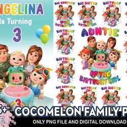 25 bundle cocomelon family png, cocomelon png