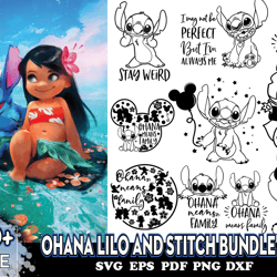 30 files ohana lilo and stitch bundle svg, cartoon svg, ohana svg