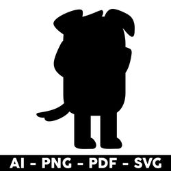 bluey jack army silhouette svg, jack army dog svg, bluey svg, bluey dog svg, cartoon svg - digital file