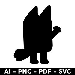 bluey muffin silhouette svg, muffin dog svg, muffin svg, bluey svg, bluey dog svg, cartoon svg - digital file