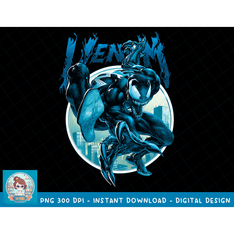 Marvel Venom Deep Blue Circle Logo Graphic T-Shirt T-Shirt copy.jpg