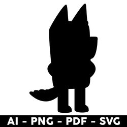 bluey rusty silhouette svg, rusty dog svg, rusty svg, bluey svg, bluey dog svg, cartoon svg - digital file