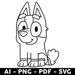 bluey socks outline svg, socks dog svg, socks svg, bluey svg, bluey dog svg, cartoon svg - digital file
