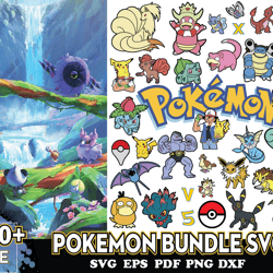 100 pokemon bundle svg, pokemon alphabet svg