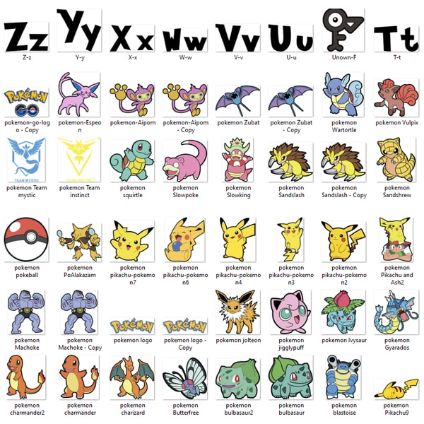 100 Pokemon Sign 100 Pokemon Bundle Svg, Pokemon Alphabet Svg | Inspire Uplift