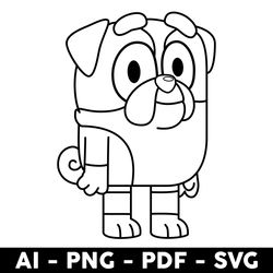 bluey winton outline svg, winton dog svg, winton svg, bluey svg, bluey dog svg, cartoon svg - digital file