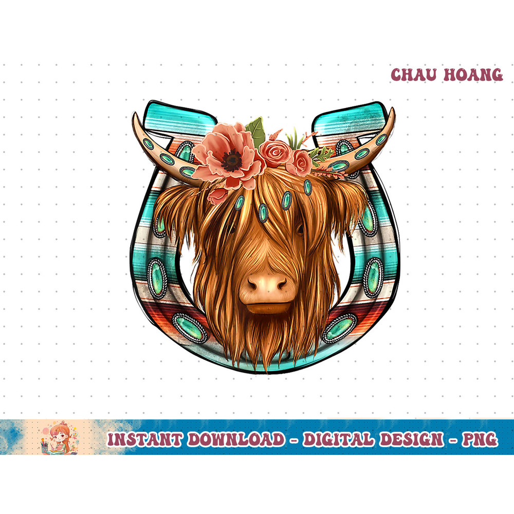 Floral Highland Cow Heifer Horseshoe Western Country Cowboy Tank Top copy.jpg