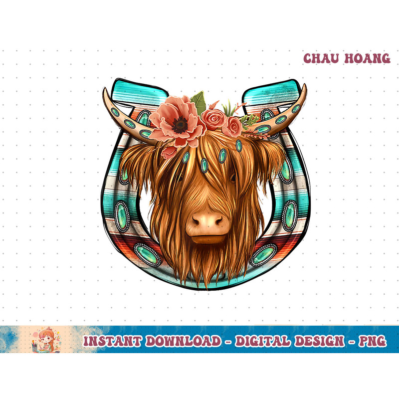 Floral Highland Cow Heifer Horseshoe Western Country Cowboy Tank Top copy.jpg