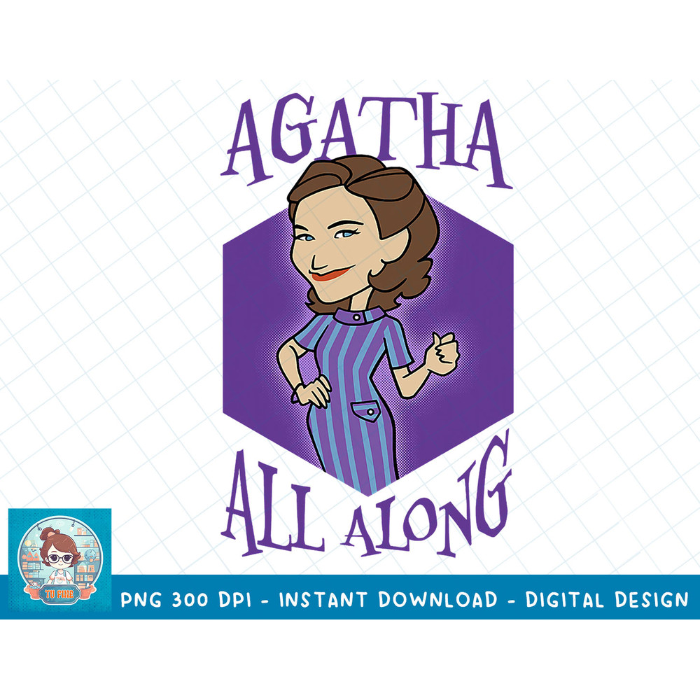 Marvel WandaVision Agatha All Along Purple Portrait T-Shirt copy.jpg