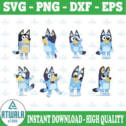 10 designs bluey svg bundle | bluey svg | bluey birthday | bluey party supplies | bluey birthday decorations| dog|png|ep