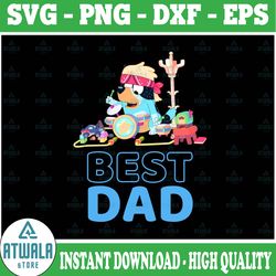 bluey best dad matching family for lover png, bluey dad, bluey, father's day png, happy father day, gift for father for