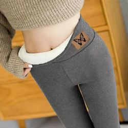 Thick Cashmere Wool Leggings Women | High Waisted Fleece Lined Leggings | Stretchy Warm Thermal Pants
